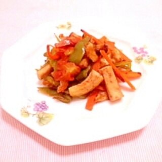 高野豆腐と野菜のトマトソース炒め